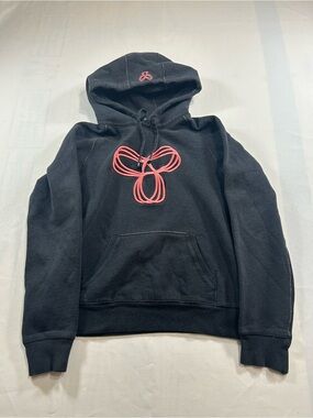 Aritzia TNA Pink Embroidered Logo Black Hoodie Athletic Womens Size Medium